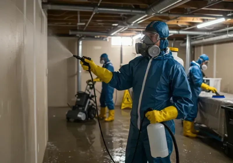 Basement Sanitization and Antimicrobial Treatment process in Rossville, NY